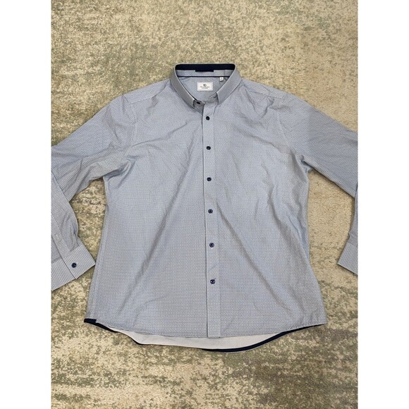 7 Diamonds 4 Way Stretch Shirt Mens XL Blue Long Sleeve Button Up Ocean Eyes - Picture 1 of 7